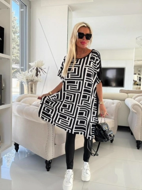 Dámská big oversize tunika cípy labyrint Dáša