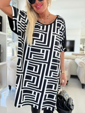 Dámská big oversize tunika cípy labyrint Dáša