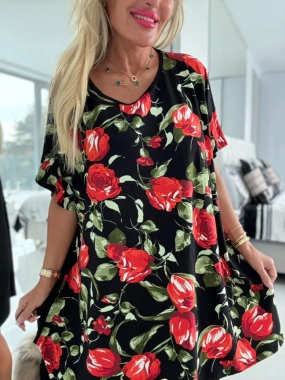 Dámská big oversize tunika cípy květy Dáša