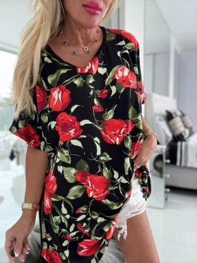 Dámská big oversize tunika cípy květy Dáša