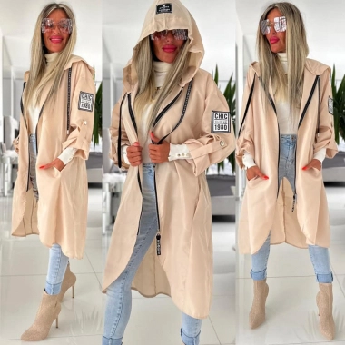 Dámská šusťáková bunda větrovka CHIC béžová