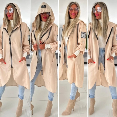Dámská šusťáková bunda větrovka CHIC béžová