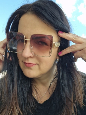 Kvalitní kovové černé sluneční brýle Feriino hnědé
