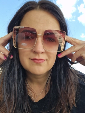 Kvalitní kovové černé sluneční brýle Feriino hnědé