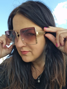 Kvalitní kovové černé sluneční brýle Feriino hnědé