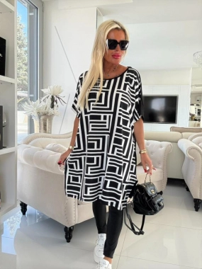 Dámská big oversize tunika cípy labyrint Dáša