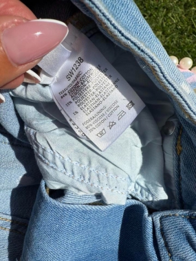XL Trendy dámské elastické rifle motýlek s perlami