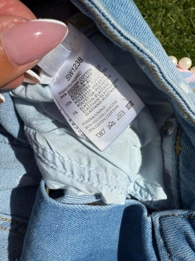 XL Trendy dámské elastické rifle motýlek s perlami
