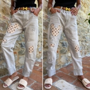XL Topky trendy elastické šedé džíny rifle myška