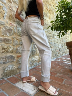 XL Topky trendy elastické šedé džíny rifle myška