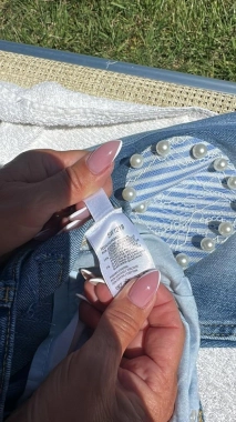 XL Topky trendy elastické džíny rifle srdce korálky