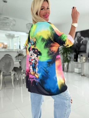 Lehounký oversize dámský svetřík  Minnie a Mickey