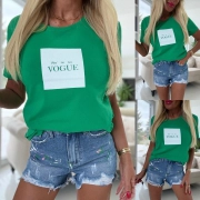 Dámské bavlněné triko tričko Vogue potisk zelené