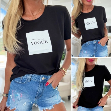 Dámské bavlněné triko tričko Vogue potisk černé
