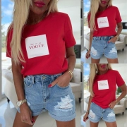 Dámské bavlněné triko tričko Vogue potisk červené