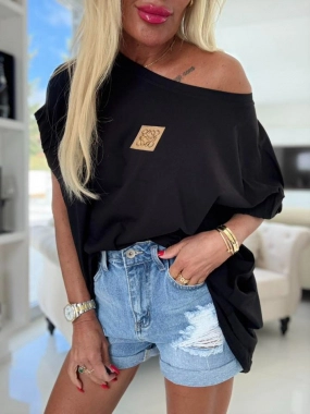 Trendy dámská halenka tričko s logem Sailor černá
