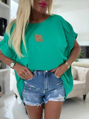 Trendy dámská halenka tričko s logem Sailor zelená
