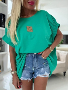 Trendy dámská halenka tričko s logem Sailor zelená