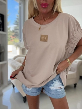 Trendy dámská halenka tričko s logem Sailor béžová