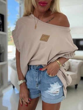 Trendy dámská halenka tričko s logem Sailor béžová
