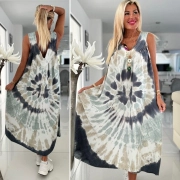 Dámské letní šaty Bára se vzorem batiky šedé