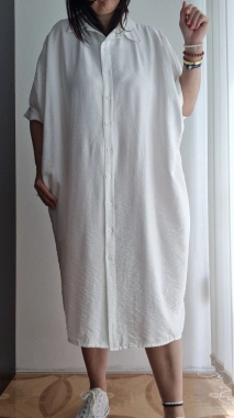 Dámské šaty na propínání oversize Thea bílá