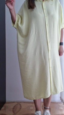 Dámské šaty na propínání oversize Thea žlutá