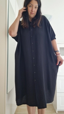 Dámské šaty na propínání oversize Thea černá