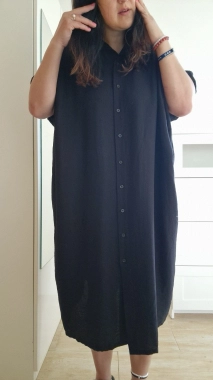 Dámské šaty na propínání oversize Thea černá