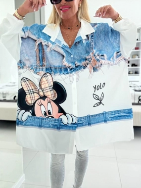 Dámská lehká maxi košile na knoflíky Minnie Jeans mašle