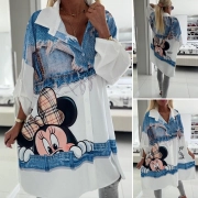 Dámská lehká maxi košile na knoflíky Minnie Jeans mašle