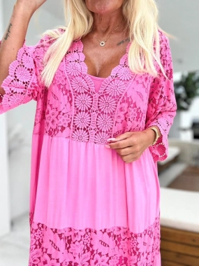 Dámské letní boho šaty Sandra 2v1 růžové