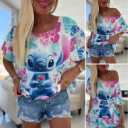 Lehounký oversize svetrik halenka Stitch barevný