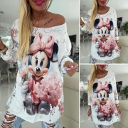 Lehounký oversize dámský svetřík Minnie květina