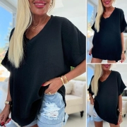 Mušelínová dámská halenka do véčka Leea černá