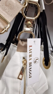 Dámská kabelka ledvinka Laura Biaggi bílokrémová