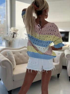 Luxusní halenka svetřík vzadu na růžovou mašličku