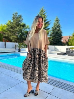 Dámské letní šaty leopardí tygrovaný vzor