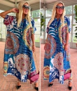 Dámské vzorované dlouhé letní šaty oversize ornamenty