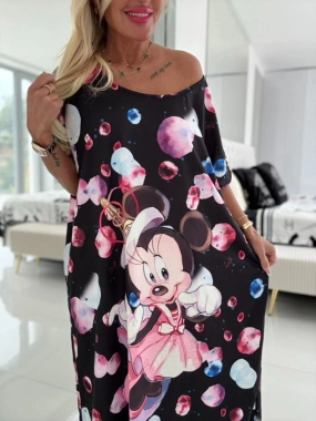 Oversize dámská šatovka myška Minnie long