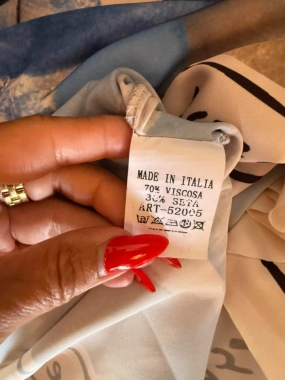 Luxusní šaty s podílem 30% hedvábí Italia modré