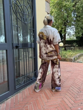 Lněný komplet - košile a kalhoty town Italy moda