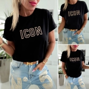 Dámské bavlněné triko tričko ICON černá barva