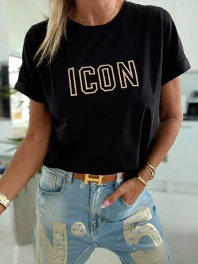 Dámské bavlněné triko tričko ICON černá barva
