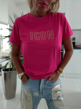 Dámské bavlněné triko tričko ICON růžová barva