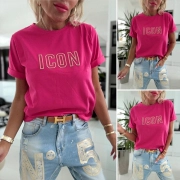 Dámské bavlněné triko tričko ICON růžová barva