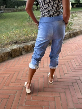 Kalhoty tepláky bavlněné Summer modré jeans
