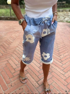 3/4 bavlněné kraťasy Summer jeans květy