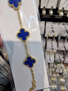 Náramek na ruku z chirurgické oceli číslo 7. tmavě modrý