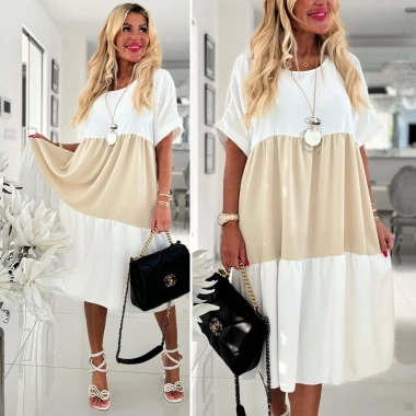 Dámské letní šaty Simple Duo barva béžová